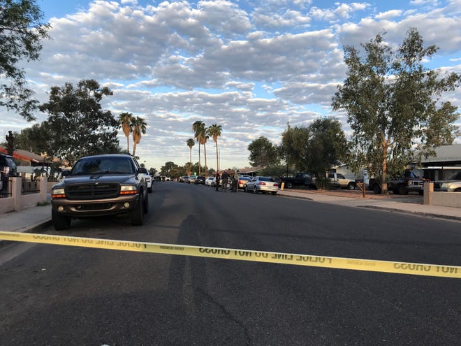 The scene near 75th and Camelback avenues of Saturday's shooting that involved Phoenix police officers.