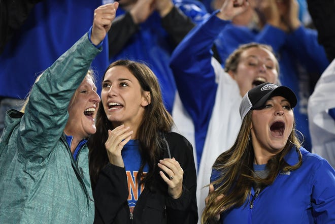 UK fans during the University of Kentucky football game against Mississippi State at Kroger Field in Lexington, Kentucky on Saturday, September 22, 2018. 