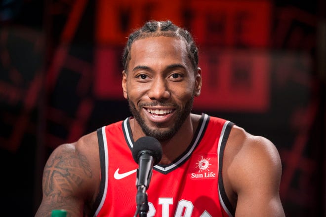 Kawhi Leonard made his first public comments as a Raptor during Monday's NBA media day.