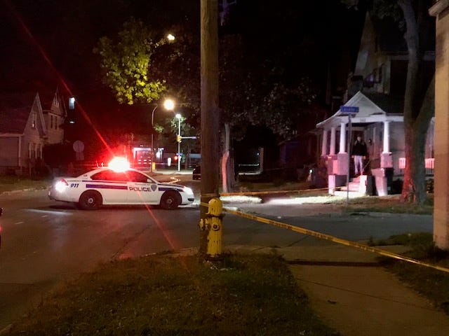 Rochester Police investigate on Child Street after a man was shot nearby.