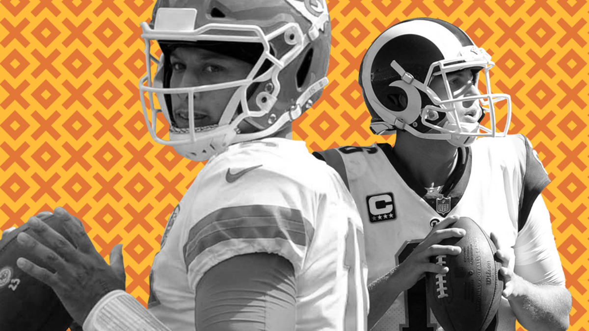 Kansas City's Patrick Mahomes, left, and Rams' Jared Goff have their clubs off to 3-0 starts.
