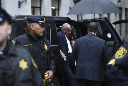 Disgraced comedian Bill Cosby arrives at the Montgomery County Courthouse in Pennsylvania on Tuesday for the second day of a sentencing hearing after his conviction on sexual assault charges in April.