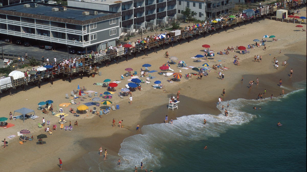 An aerial view of Bethany Beach, Delaware.