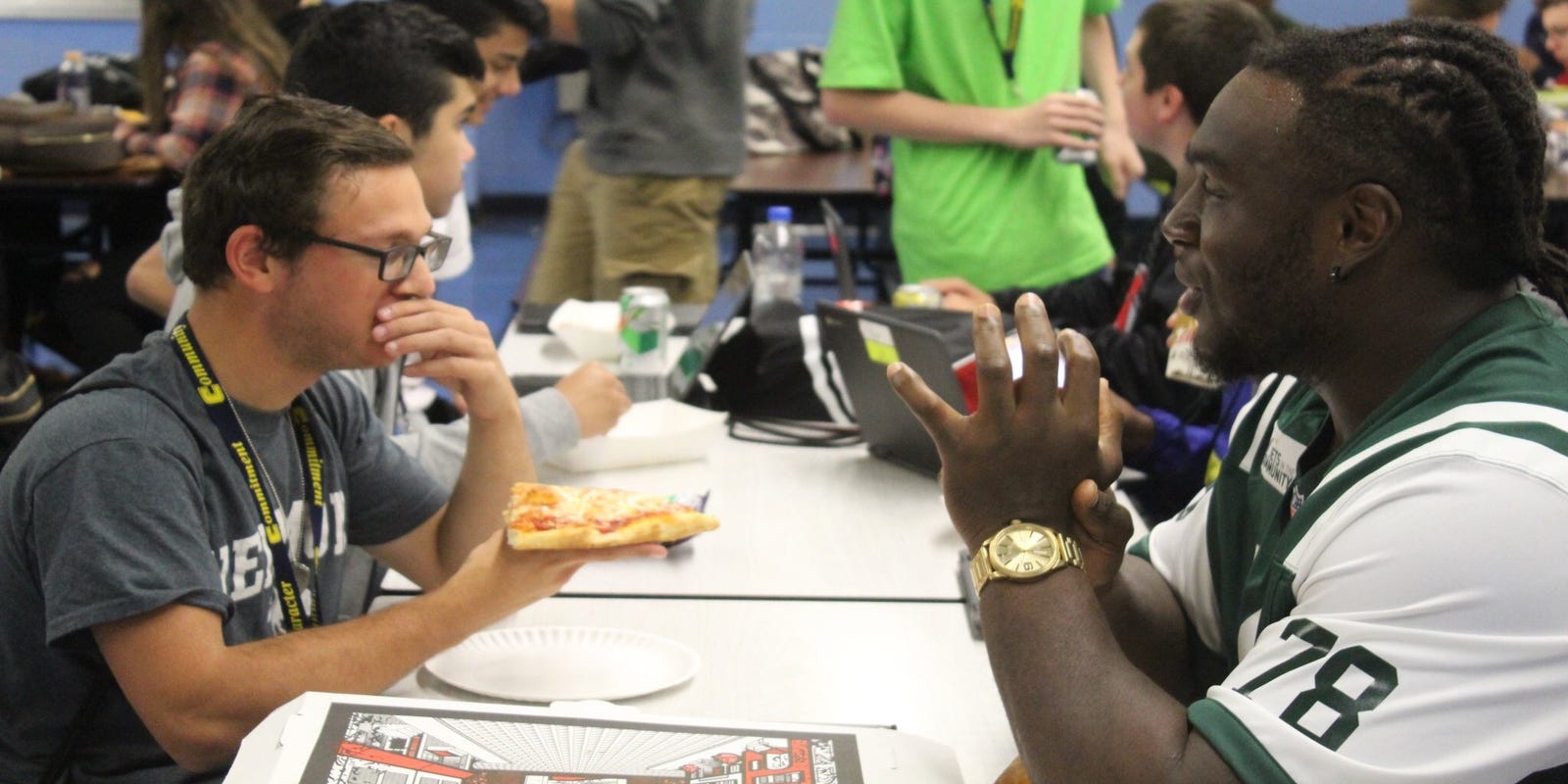 Nfl Player Surprises Colonia Student With Lunch Visit At