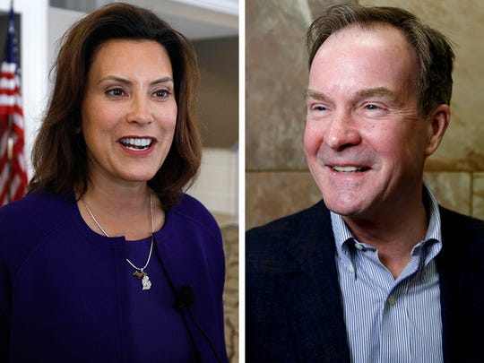 Michigan governor candidates in November 2018: Gretchen Whitmer, Democratic, left, and Bill Schuette, Republican