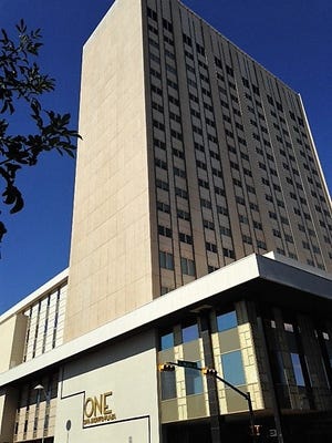 The former Chase Tower building name was changed in late 2018 to One San Jacinto Plaza. It's located at 201 E. Main St., in Downtown El Paso.