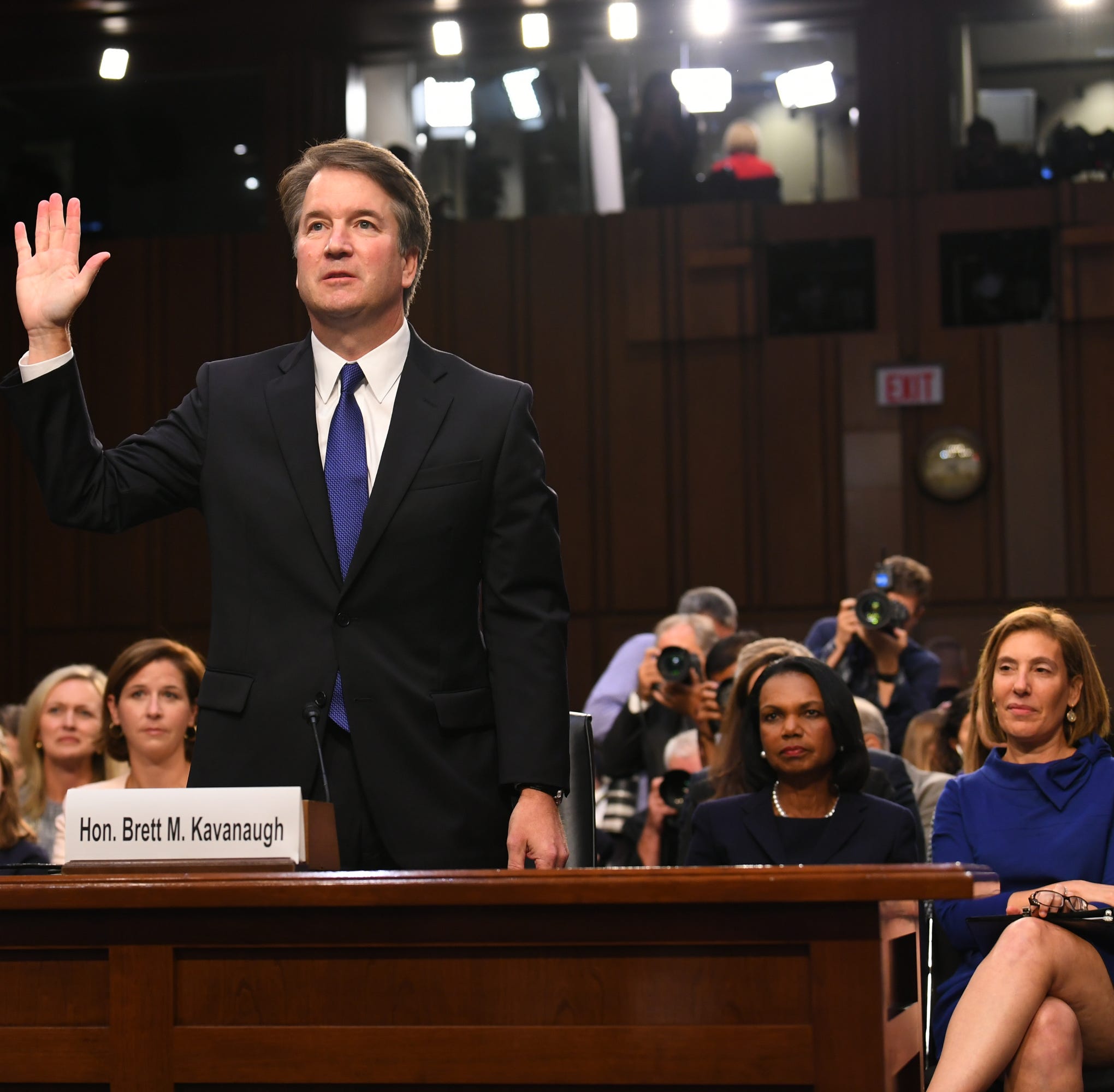 Supreme Court nominee Brett Kavanaugh is sworn in before the Senate Judiciary Committee during his confirmation hearing on Sept. 4, 2018.