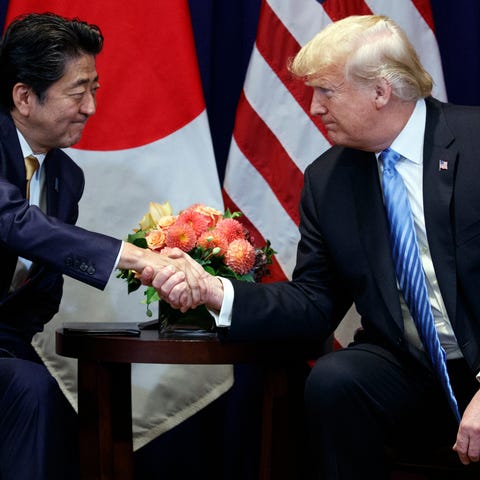 President Donald Trump meets with Japanese Prime...