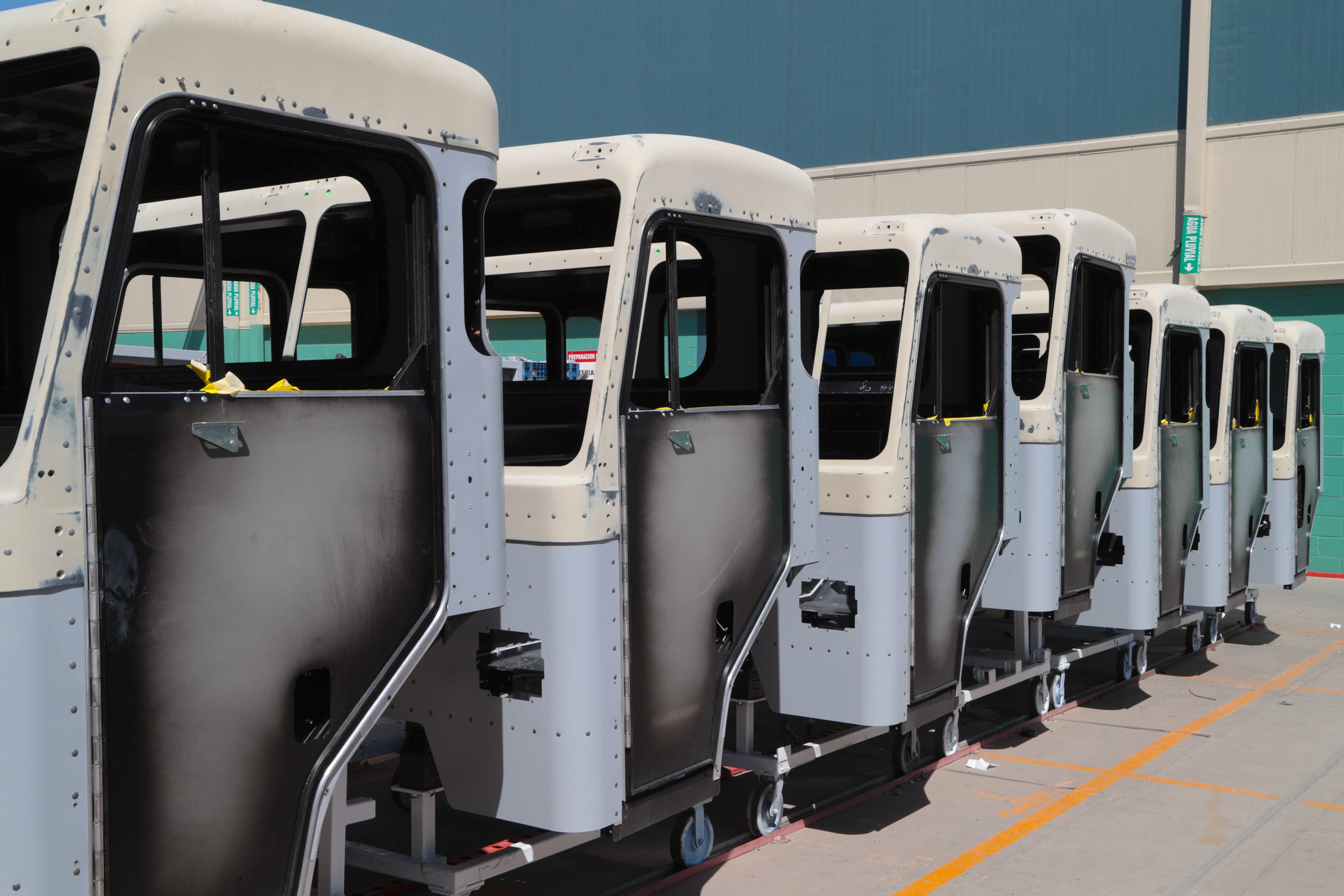 Truck parts sit outside of the Kenworth factory in Mexicali. The plant is owned by PACCAR Inc. and manufactures not only Kenworth but also Peterbilt trucks.