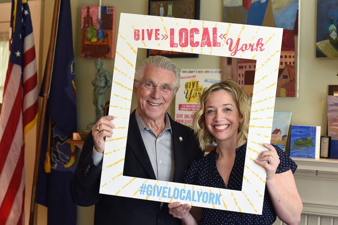 Meagan Given, right, executive director of Give Local York, represented the non-profit organization at the 2018 Spirit of YoCo Awards on Wednesday, Sept. 25. Philanthropist Robert W. Pullo, helped to found the organization.
