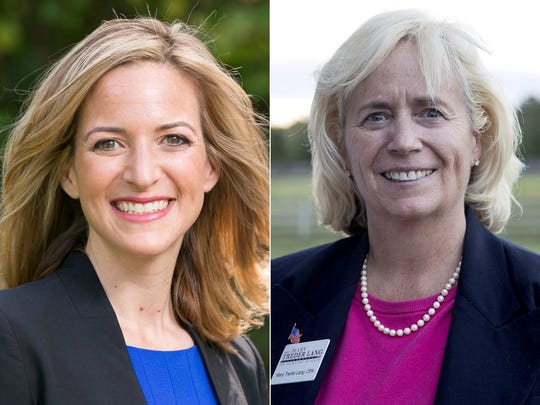 Secretary of State candidates Democrat Jocelyn Benson and Republican Mary Treder Lang