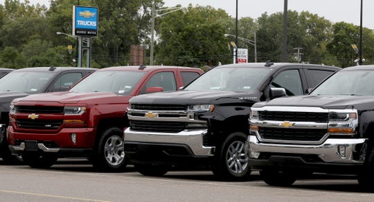 2018 and 2019 Chevrolet Silverados are in the lot at George Matick Chevrolet on  in Redford Township on Thursday, September 27, 2018.