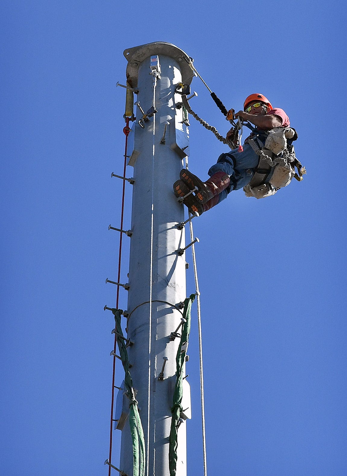 new cell tower built in downtown wichita falls cell tower technician