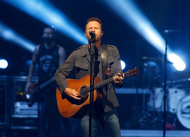 Dierks Bentley performs during his Mountain High Tour at Ak-Chin Pavilion in Phoenix on Saturday, Sept. 29, 2018.