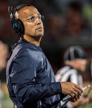 There's been much media speculation that Penn State head football coach James Franklin, above, may be a candidate to take the USC job, if it opens up. (AP Photo/Holly Hart)