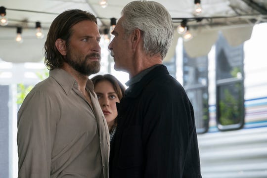 Jack (Bradley Cooper, left) confronts his brother Bobby (Sam Elliott) in 'A Star Is Born.'