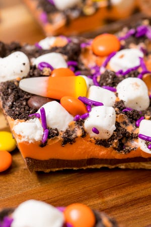 Halloween cookie bark is a way to recycle that leftover Halloween candy.