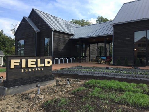 Vegetable gardens front Field Brewing, 303 E. Main St., Westfield. The family-friendly brewery and restaurant opened Oct. 1, 2018.