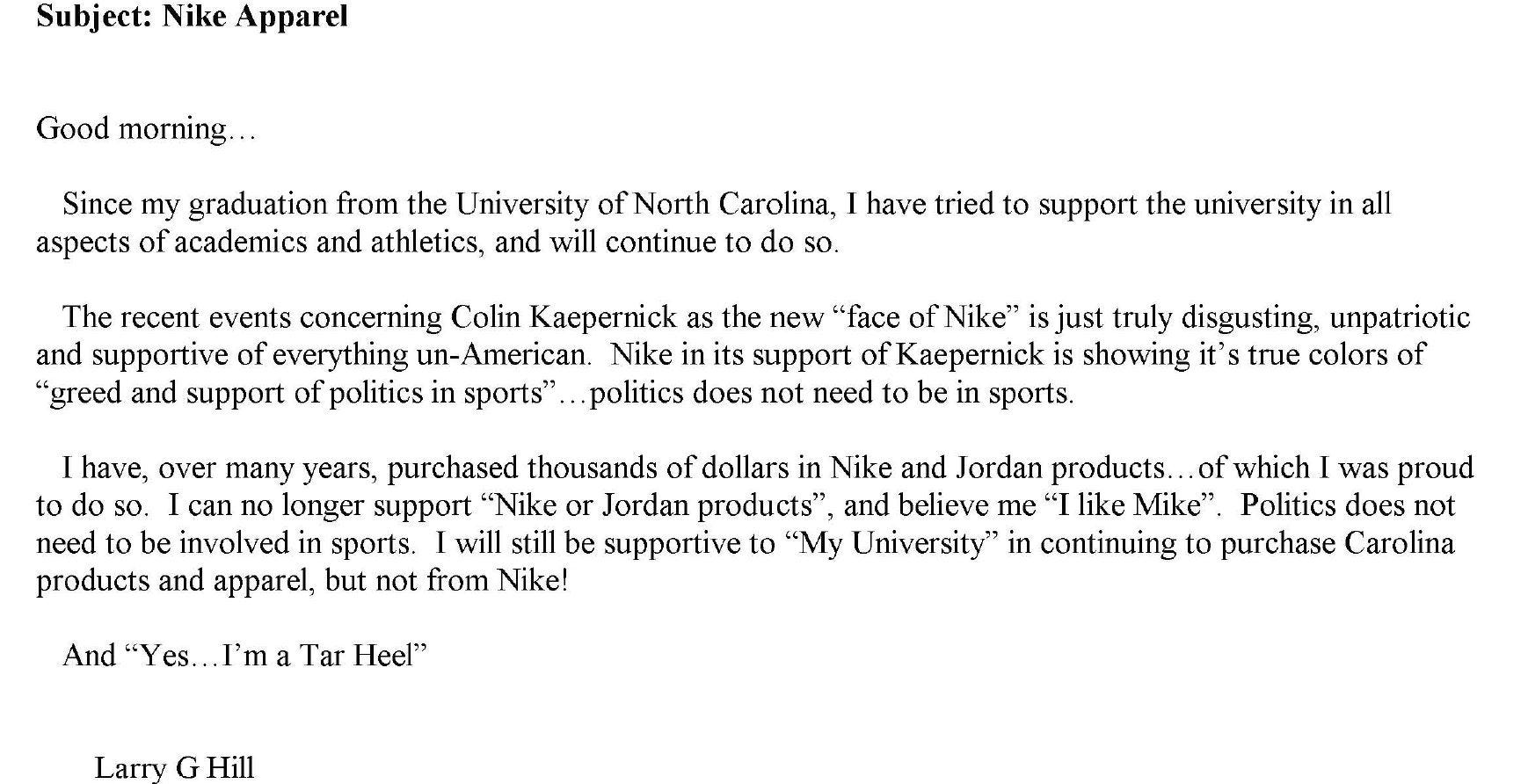 nike response to burning shoes