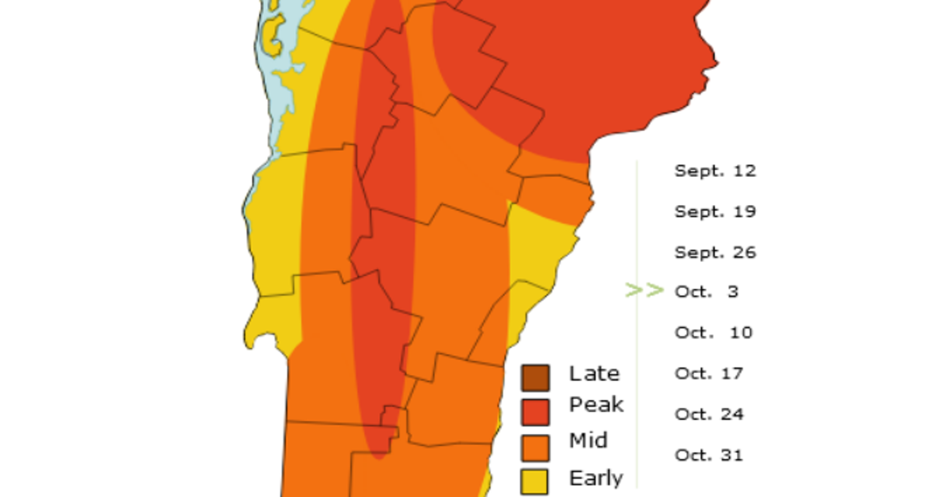 Vermont Fall Foliage Map