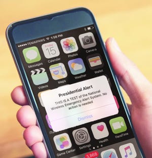 The new presidential alert system will be tested at 2:18 p.m. E.T. today.