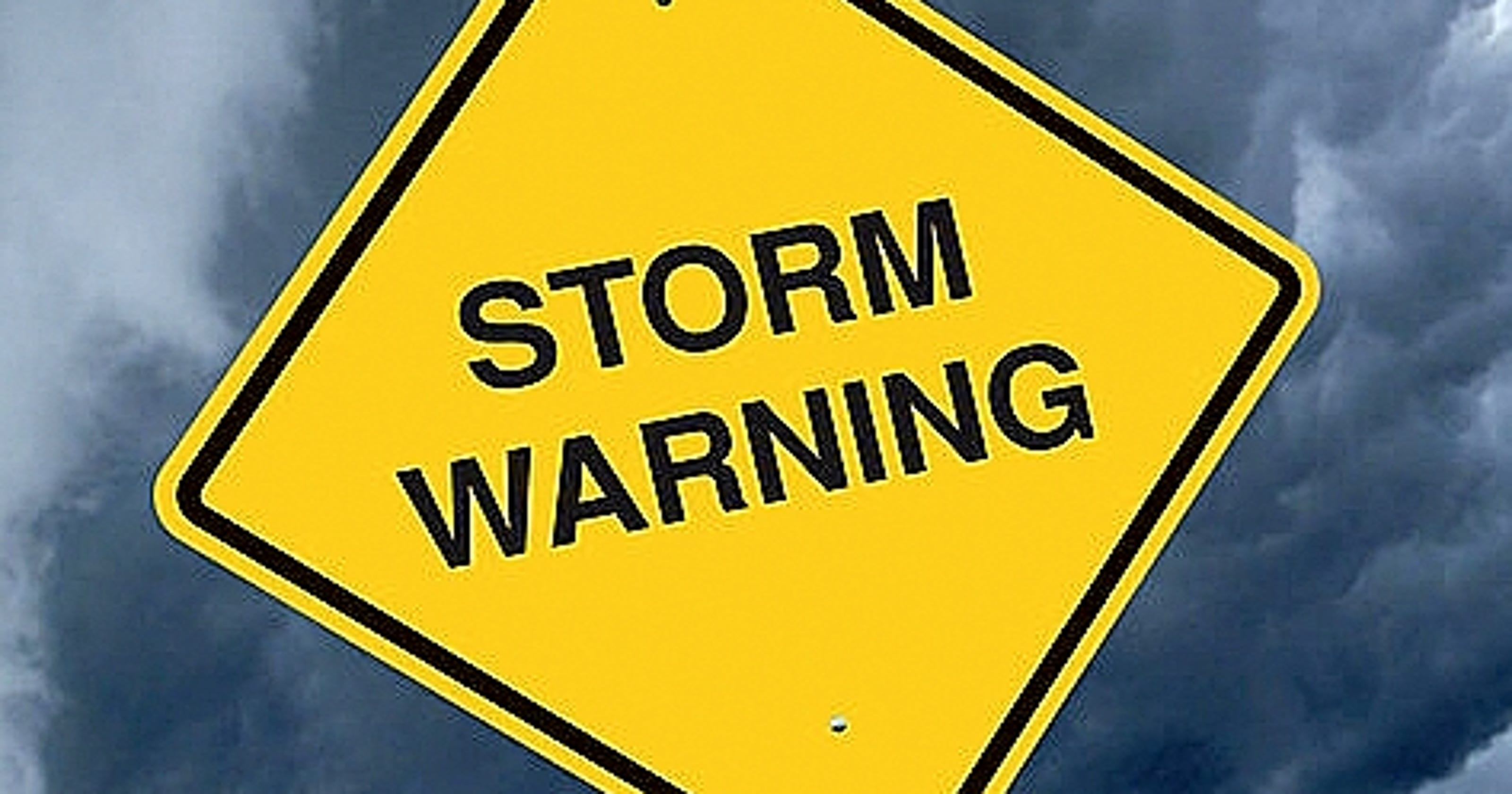 Tornado Warning Storm warning sign stock illustration. Illustration