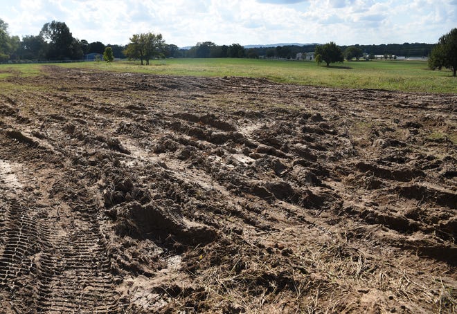 Damage was done to a field at Park at Harlinsdale Farm after heavy rain fell during Pilgrimage Festival. Photo taken on Wednesday. Oct. 3, 2018. 