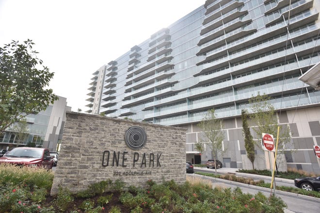 The One Park, a new 14-story, 204-unit luxury condominium building in Cliffside Park, NJ., which opened for business today today. 