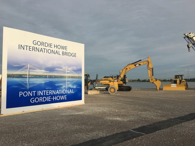 A groundbreaking ceremony for the Gordie Howe International Bridge will be held Friday, Oct. 5, 2018, in Windsor.