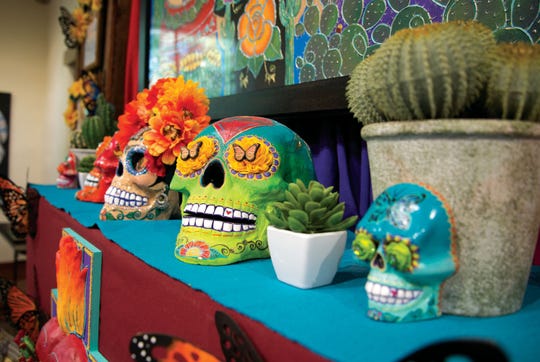 A closer look into an ofrenda at the Chiles, Chocolates and Day of the Dead event at Tohono Chul.
