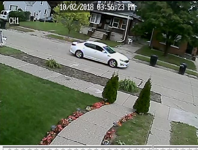 A surveillance camera captured vehicle wanted in connection with shooting Tuesday in 11000 block of Lappin that wounded a 16-year-old