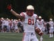 Tyler Devera of Bergen Catholic signals first down after making this catch in the first half that setup a Crusader TD.