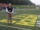 Former St. Joseph Coach, Tony Karcich during a ceremony honoring Karcich and naming the St. Joseph field after him.