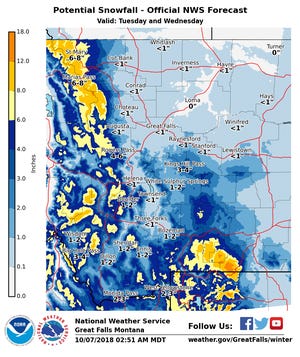 Snow is expected to impact travel and livestock along the Rocky Mountain Front as well as central and southwest Montana beginning Monday evening.