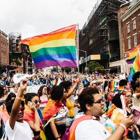 People march in the 49th annual New York City Gay...