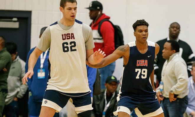 Purdue target Hunter Dickinson (left) is competing at the USA Basketball Men’s Junior National Team Minicamp in Colorado Springs.