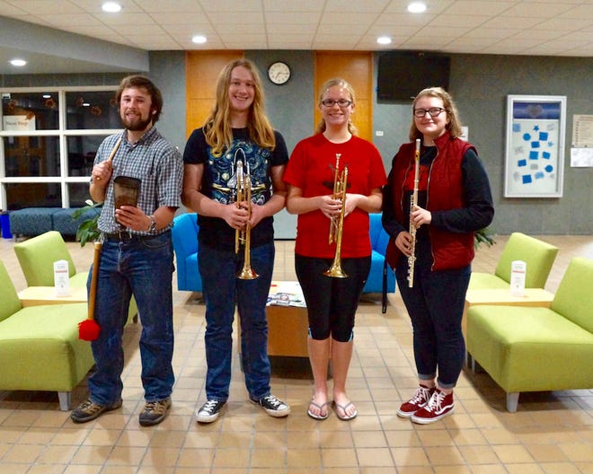 Members of the University of Wisconsin-Green Bay, Manitowoc Campus Lakeshore Wind Ensemble.