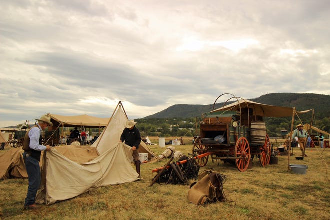 Cowboys set up camp at the 2017 Lincoln County Cowboy Symposium under the vast New Mexico skies.