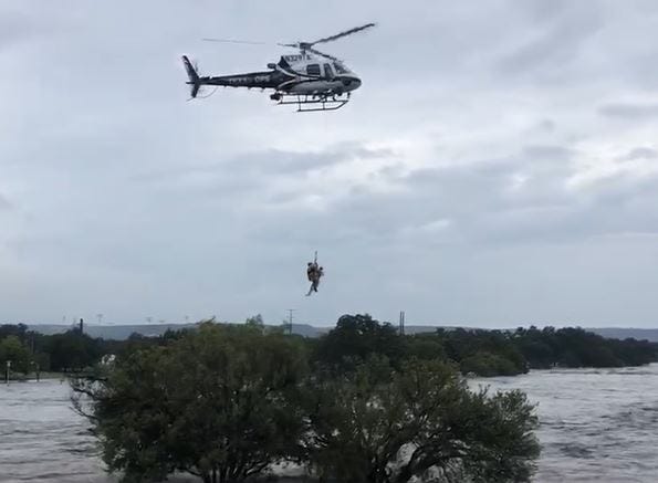 Multiple people were rescued from flooding in Junction, Texas, after heavy rains swelled the South Llano River into flood stage.