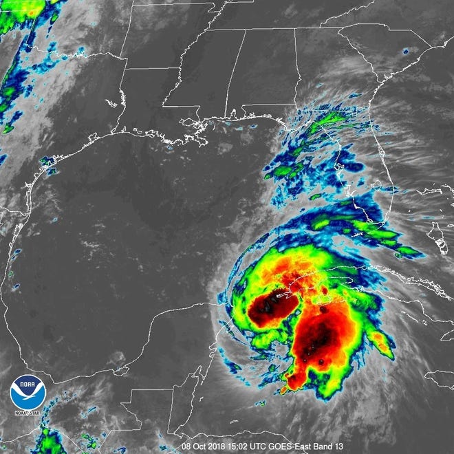 An infrared view of Hurricane Michael