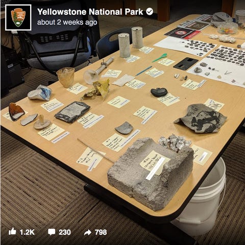 A photo posted by Yellowstone National Park shows...