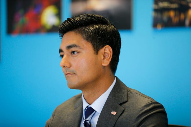  Hamilton County Clerk of Courts  Aftab Pureval, is the Democratic candidate for the U.S. House to represent the 1st Congressional District of Ohio speaks with the Cincinnati Enquirer editorial board Tuesday October 9, 2018.
