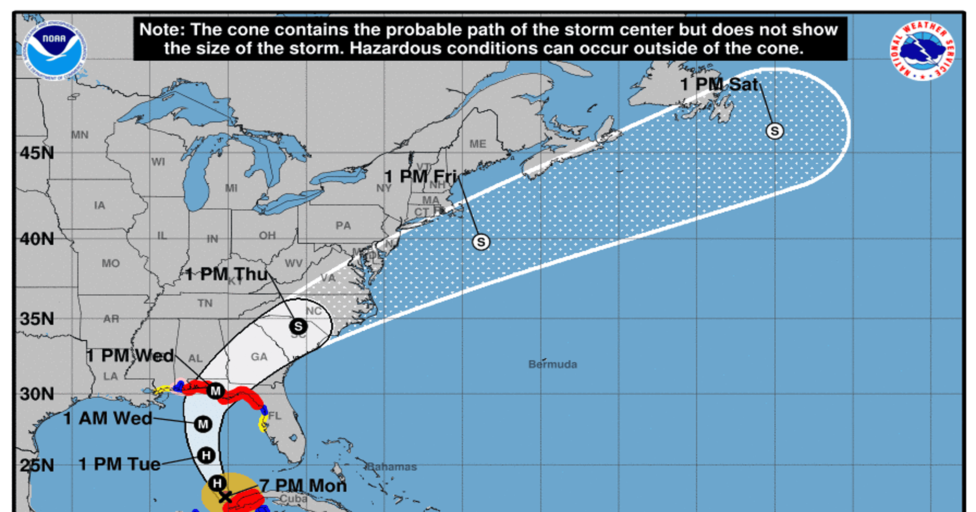 Hurricane Michael track Hurricane watch issued for parts of Florida