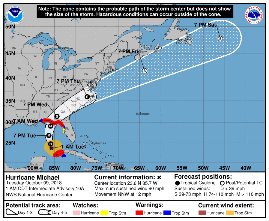 Hurricane Michael: See the latest track of the storm headed to Florida
