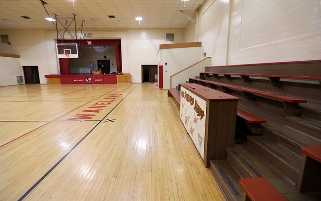 The Waveland Gym, built in 1937 attached to the Waveland Elementary School, Wednesday, Oct. 10 2018. The school and gym will be up for sale on auction next month,