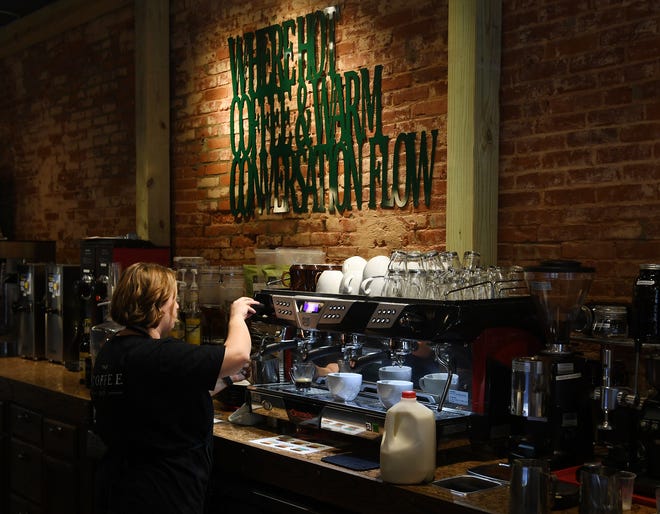 The Coffee Shop in Humboldt opened in September 2018. The shop's interior walls are the original brick from the 1800s.