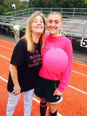 Passaic Valley girls soccer captain Brittany Bove with her mother Wendy.