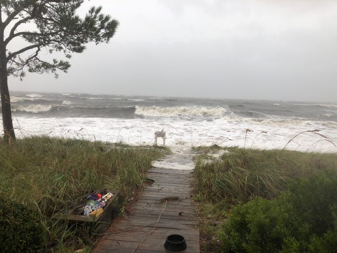 Alligator Point begins to see the intensity Hurricane Michael holds on Wednesday, Oct. 10, 2018.
