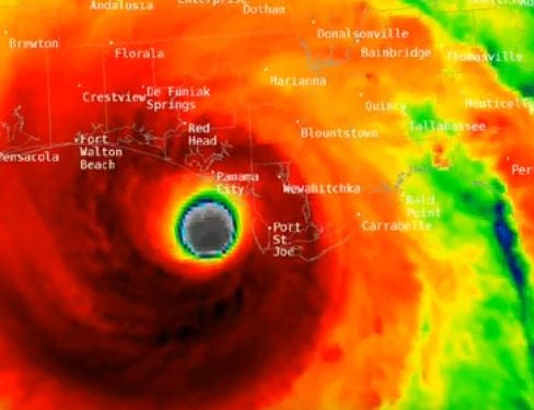 Hurricane Michael's pressure at landfall (919 mb) just surpassed Andrew's and Katrina's, according to the Hurricane Research Division of NOAA.