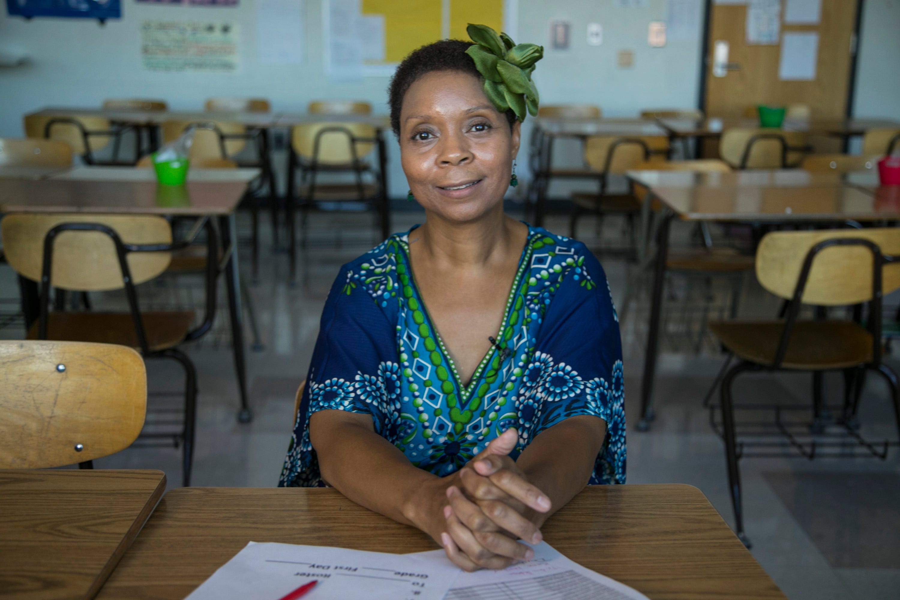 Felecia Branch in her classroom in Detroit.